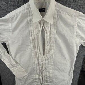 VTG Gitman Bros Tuxedo Shirt Men 16.5 37 Tall White Formal Dress Shirt USA Made
